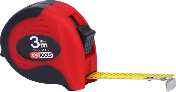 KS Tools Bandmaß mit Feststeller, schwarz-rot, 3m, 300.0113