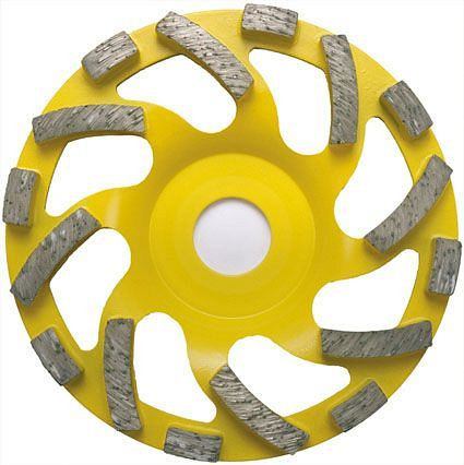 ELMAG Diamant-Schleiftopf 125mm, ABRASIV GELB (Estrich, Schamotte, ..), Bohrung 22, 23 mm, 61636