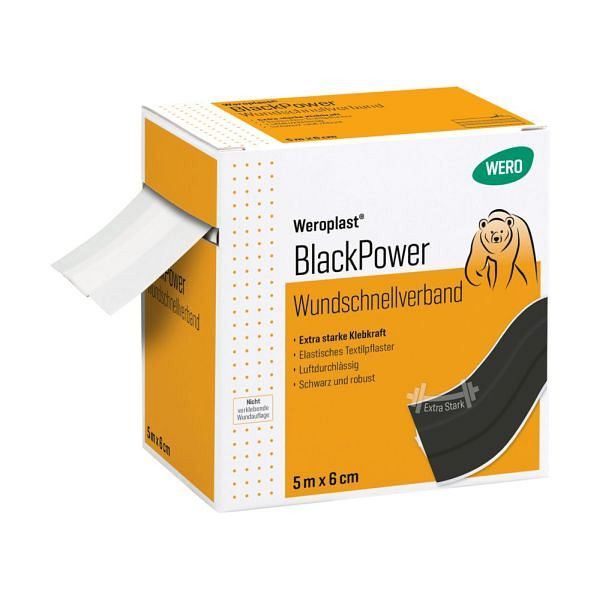 WERO Weroplast BlackPower Wundschnellverband 5 m x 6 cm, 160708