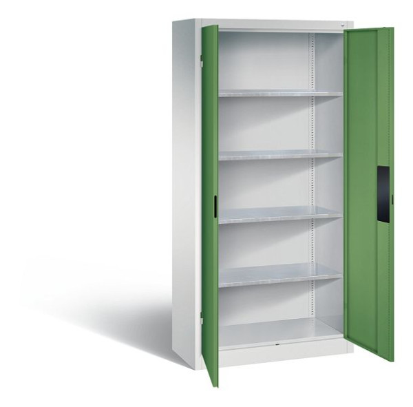 C+P Werkzeugschrank Acurado, H1950xB930xT400mm, Farbe: Lichtgrau / Resedagrün, Muldengriff, 8920-052 S10204