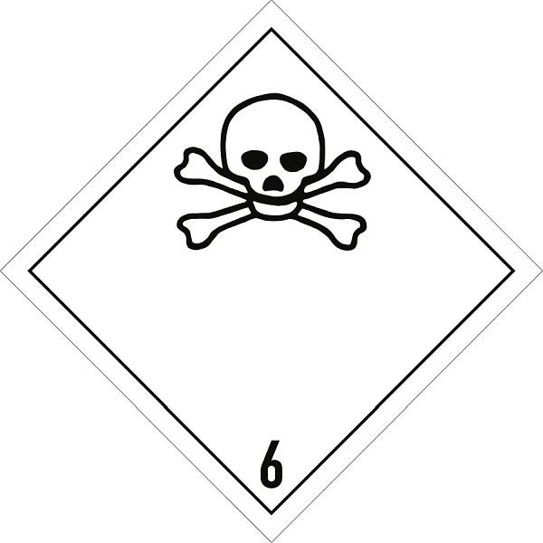 Moedel Gefahrzettel Klasse 6.1, Folie, 100x100 mm, VE: 1000 Stück/Rolle, 66061