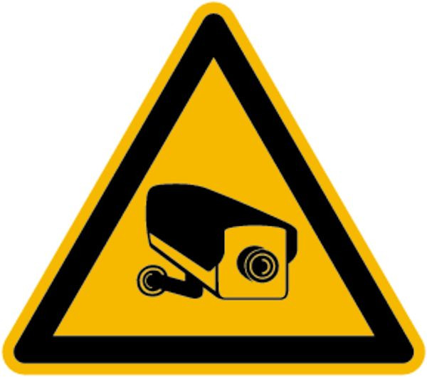 Schilder Klar Warnzeichen Warnung vor elektr. Bildüberwachung, 200 mm Folie selbstklebend, 7421/62