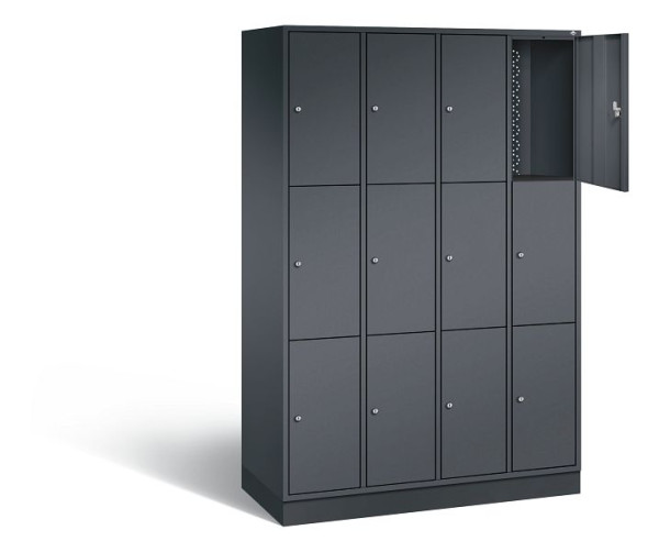 C+P Schließfachschrank Intro, H1950xB1220xT490mm, Farbe: Schwarzgrau, 8370-401 S10027