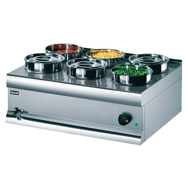 Lincat Silverlink 600 Wasserbad BS7W, 2 kW, mit Ablassventil, inkl. 6x 4,5 l Pfanne, F878