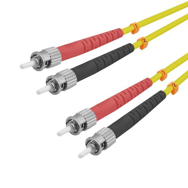 Helos LWL Patchkabel ST/ST Duplex 9/125µm OS2 gelb 1,0m, 126379
