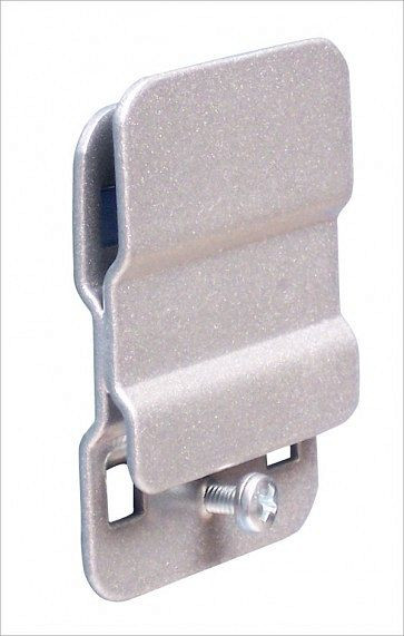 ADB Halter für Lagersichtkasten, passend für Eurolochung (10x10mm / 38x38mm), Farbe: schwarz, RAL 9006, 23168