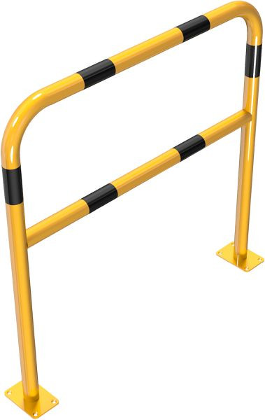 Schake Rohrbügel aus Stahlrohr gelb / schwarz mit Querholm zum Einbetonieren, Gesamtbreite: 1000 mm, Gesamthöhe: 1000 mm, beschichtet, 448_62BG