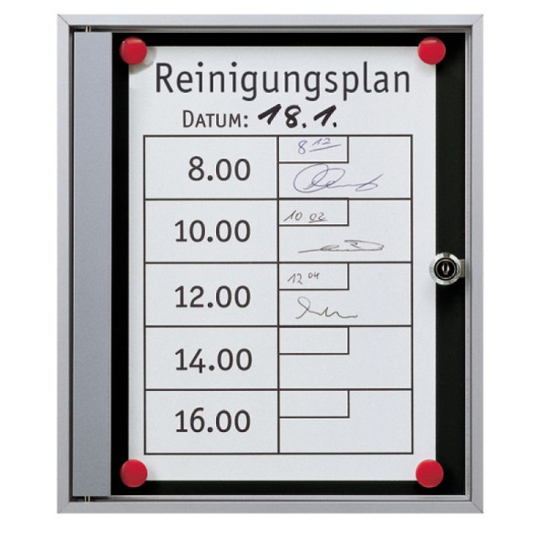 Stein HGS Schaukasten -Infomedia SK- mit Sicherheitsschloss, grün, silber eloxiert, Maße (BxH): 680 x 890 mm (DIN A1), 21437-01