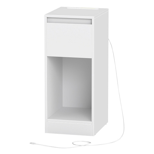 SONGMICS Nachttisch, Weiß, 25x30x59,5 cm, LET610W01