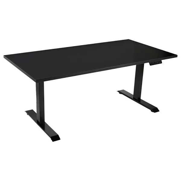 Lüllmann Elektrisch höhenverstellbarer Schreibtisch, 600-1250 x 2000 x 800 mm, schwarz, 114949