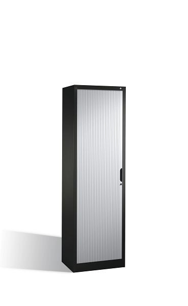 C+P Rollladenschrank Omnispace, H1980xB600xT420mm, Farbe: Schwarzgrau / Lichtgrau, Griffmulde, 5 OH, 3200-00R S10044