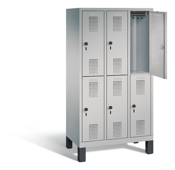 C+P Spind doppelstöckig Evolo, H1650xB900xT500mm, Farbe: Weißaluminium, 483106-30 S10057