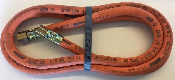 ELMAG Propanschlauch NBR/PVC, Typ 959/2 für Industrie-Aufroller 1,5 m 10x17 mm, IG 3/8' Li-Gewinde, 9403965