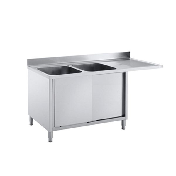 Vaiotec TOPLINE Spülcenter 700 / 2 Becken links mit Schiebetüren L: 2000 mm, 10801