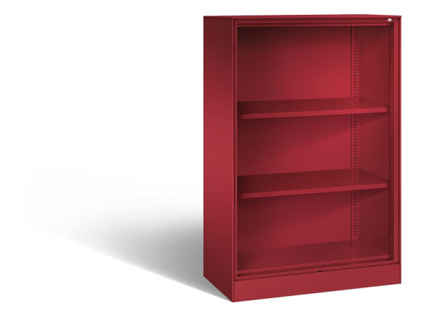 C+P Büroregal Asisto, H1310xB800xT435mm, Farbe: Rubinrot, 3 OH, 140033-000 S10057