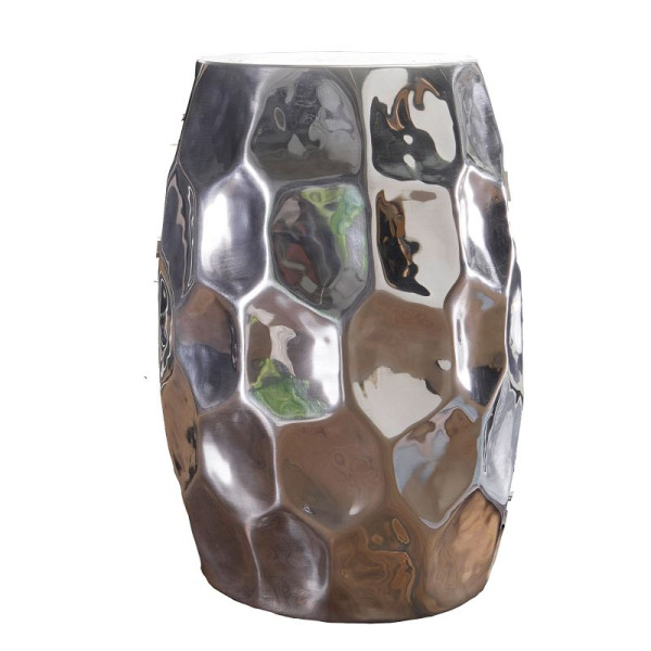 Wohnling Beistelltisch JADA 30 x 47 x 30cm Aluminium Silber orientalisch rund, WL5.475