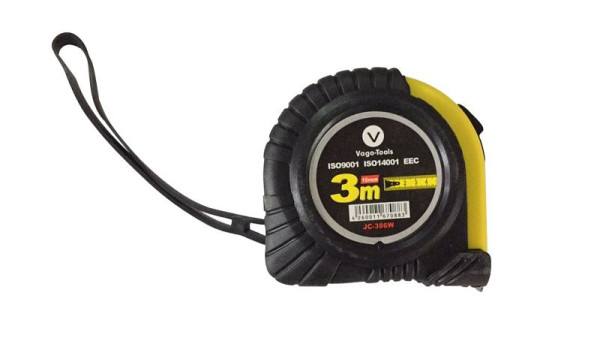 VaGo-Tools Rollmaßband Maßband Messband 3m Bandmaß Rollband mit Rücklauf, JR-386W_kv