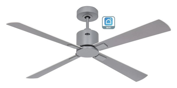 CasaFan Deckenventilator Eco Concept 132 Lack lichtgrau-Massivholz Lack weiß/lichtgrau WiFi, 921360W