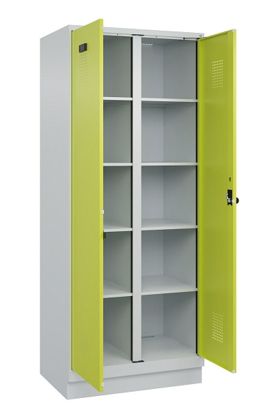 C+P Wäsche-Spind Evolo PLUS, mit Sockel, 2 Abteile, 1950x800x500mm, 7035/0024, Verschluss Drehriegel, 049022-22B S10015