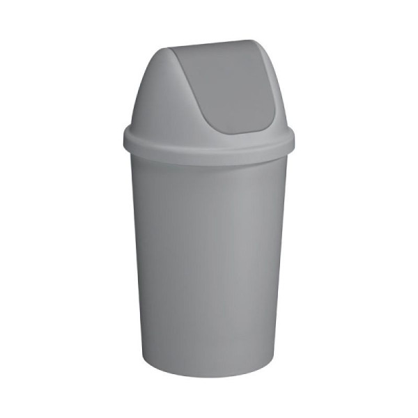 STEIN HGS Abfallbehälter Twinga mit Swingdeckel, grau, Gesamthöhe 540 mm, 83473.0002