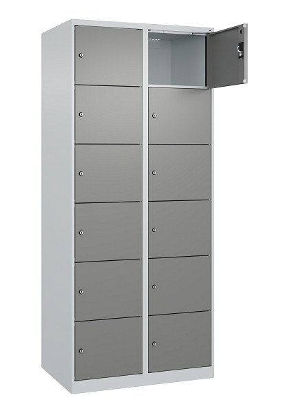 C+P Schließfachschrank Evolo PLUS, 12 Fächer, 1850x800x500mm, 7035/0004, 049000-226 S10014