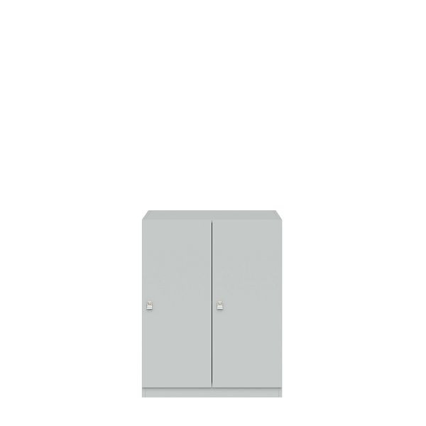 Bisley Lodge Pren, 2 Schließfächer nebeneinander mit jeweils 1 Kleiderstange, Mit Zylinderschloss, H 1018 x B 800 x T 500 mm, 053 steingrau, PNL08101L053