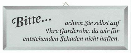 Contacto Schild GARDEROBENHAFTUNG, 7670/040