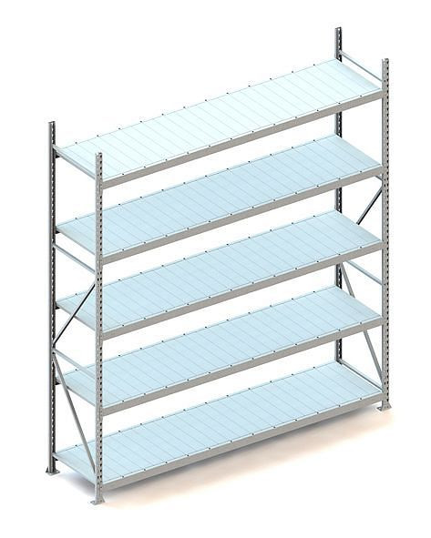 Meta MINI-RACK GR 3000x2600x650 mm, verzinkt, mit Stahlpaneele, Bodenanzahl: 5, 20051355