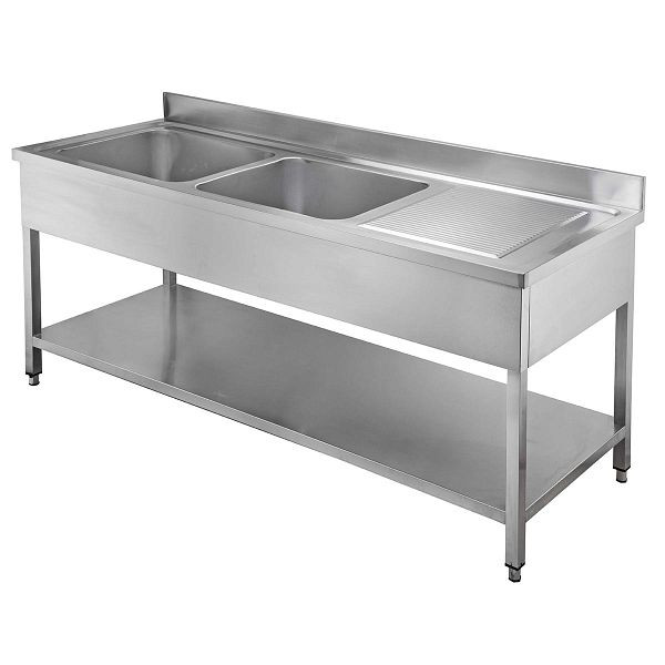 Vaiotec EASYLINE Spültisch 600 / 2 Becken links und Abtropffläche L: 1600 mm, 10201