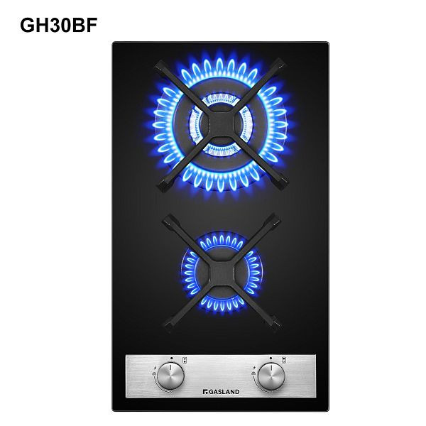 GASLAND 30cm Einbau Gaskochfeld (Schwarz, Glas), GH30BF