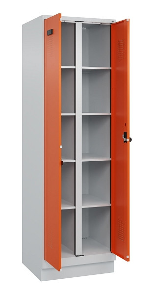 C+P Wäsche-Spind Evolo PLUS, mit Sockel, 2 Abteile, 1950x600x500mm, 7035/2004, Verschluss Drehriegel, 049022-20B S10002