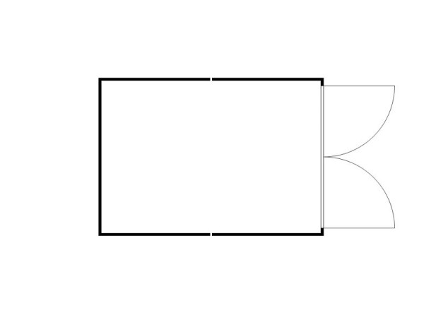 FLADAFI Materialcontainer-Kombination MC 1340, verzinkt, zerlegt, Holzfußboden, Doppelflügeltür (symmetrisch) auf der 3 m Seite, F13400301