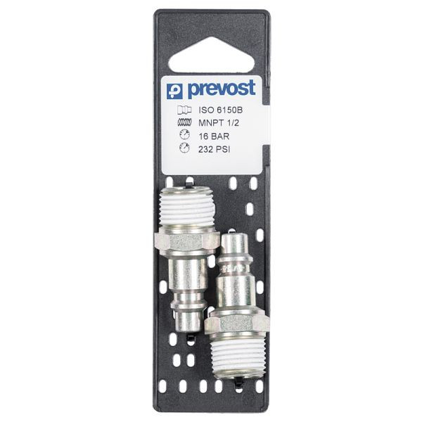 Prevost Nippel Iso B mit konischem Außengewinde auf Lochplatten, AG BSPT= R 3/8, VE: 2 Stück, IRP 086152P2