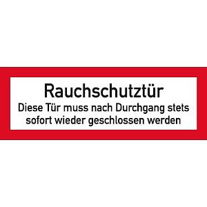 Moedel Rauchschutztür Diese Tür muss nach Durchgang ..., Folie, 210x74 mm, 57238