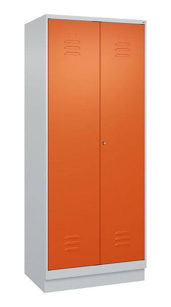 C+P Mehrzweckschrank Classic PLUS, Wäsche-Spind, Sockel, 2 Abteile, 1950x800x500mm, 7035/2004, Zylinderschloss, 080022-22B S10031