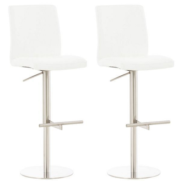 CLP Barhocker Cadiz Kunstleder edelstahl, weiß, VE: 2 Stück, 315302