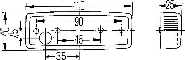 HELLA Schlussleuchte - Halogen - 12V - Anbau - Lichtscheibenfarbe: rot - Stecker: Male - links/rechts, 2SA 006 717-001