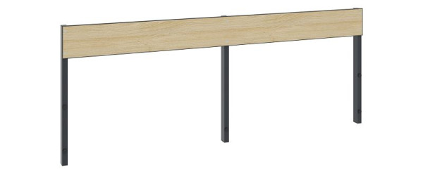 C+P Rückenlehne 1-seitig, Feuchtraum, H796xB1960 mm, Schwarzgrau/HPL Eiche, 8062-731 S10011