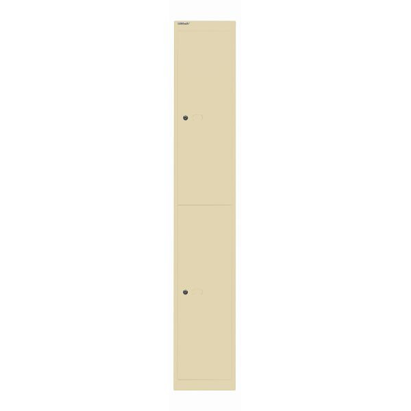 Bisley Garderobenschrank Office, 2 Fächer mit je 1 Kleiderhaken, Tiefe 457 mm, 606 creme, CLK182606
