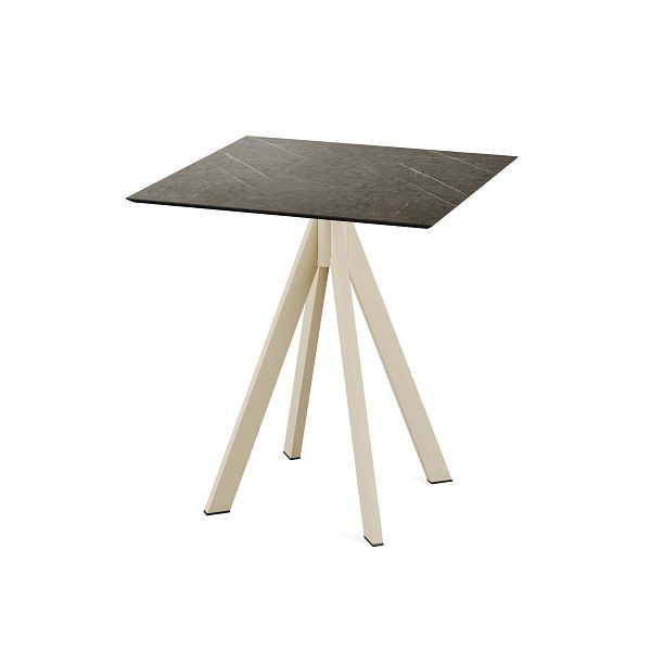 Feros Infinity Terrassentisch Sand gestell + Midnight Marble HPL 70x70 cm, 120031677