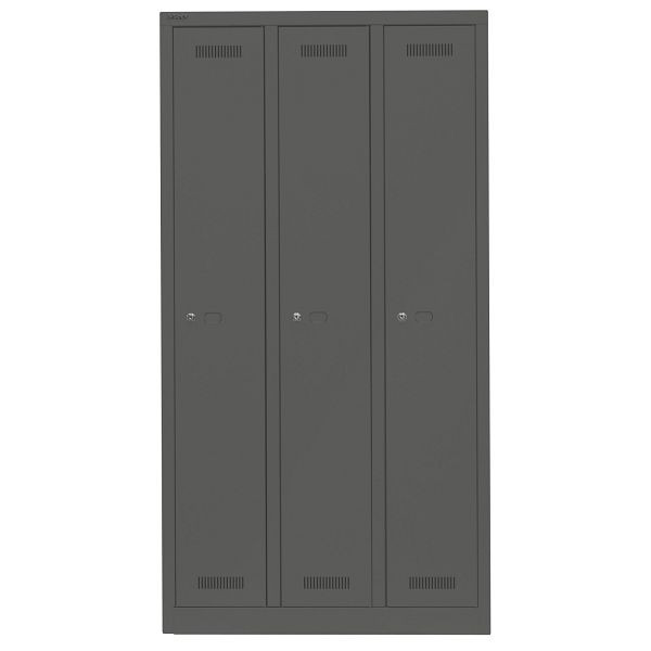 Bisley Garderobenschrank Monobloc™, 3 Abteile je 1 Fach, 634 anthrazitgrau, ML09T1634