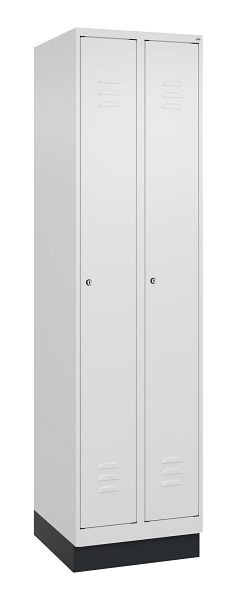 C+P Umkleidespind Classic PLUS, Sockel, 2 Abteile, 1950x500x500mm, 9016/9016, Zylinderschlösser, 080020-29 S10029
