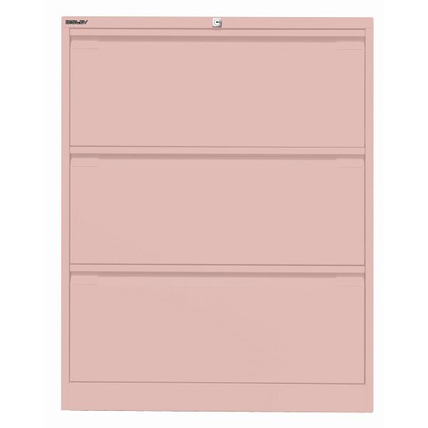 Bisley Hängeregistraturschrank, doppelbahnig, 3 HR-Schubladen, 620 pastellpink, DF3620