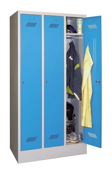 Pavoy Kleiderschrank mit Sockel 1850/500/900, 3 Abteile, Drehriegelverschluss, 60201-313-432-910204