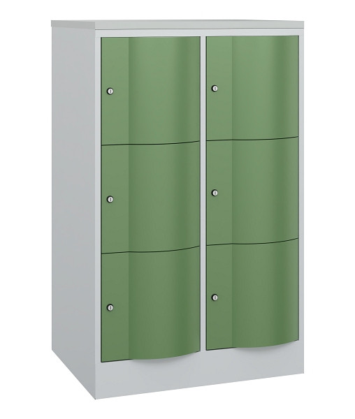 C+P XL-Schließfachschrank Resisto, H1255xB772xT640mm, 7035/6011, 8573-273 S10184