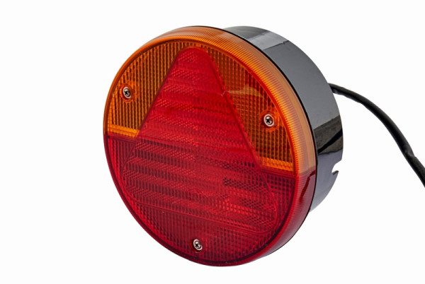 HELLA Heckleuchte, Glühlampe, 12V, Anbau/geschraubt, Lichtscheibenfarbe: rot/gelb, Amphenol AT, Flachsteckhülse, links/rechts, 2VA 012 497-111