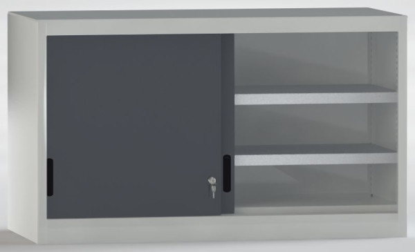 KLW Schiebetüren-Aufsatzschrank 700x1200x525mm, abschließbar, 2 verzinkte Fachböden, je 80 kg Tragkraft, höhenverstellbar, 7SN-QL0700TB-0001XRA