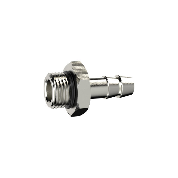Riegler Einschraubschlauchtülle, O-Ring, G 1/2, Schlauch LW 13, Messing vernickelt, 117810
