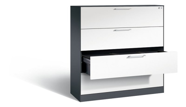 C+P Hängeregistraturschrank Asisto, H1310xB1200xT435mm, Farbe: Lichtgrau / Enzianblau, Bügelgriff, 146021-413 S10133