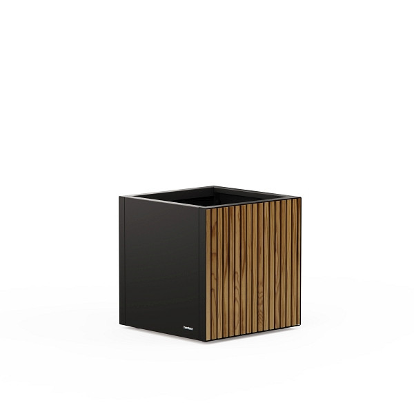 Herstera Garden Pflanzkübel Deco Planter S Schwarz/Natur, 50x50x50cm, HG31833101